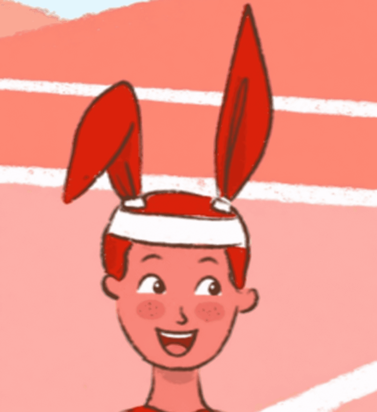 Red looking happy